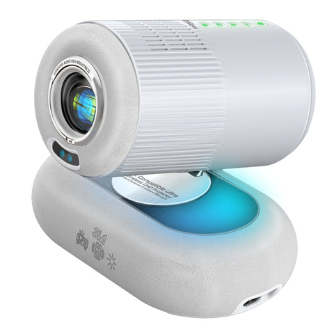 4K Compatible HD Wireless LCD Projector with Built-In Speaker & Ambient RGB light