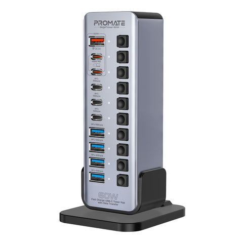 Fast Charge Multi-port USB-C Tower Hub with 5Gbps Data Transfer