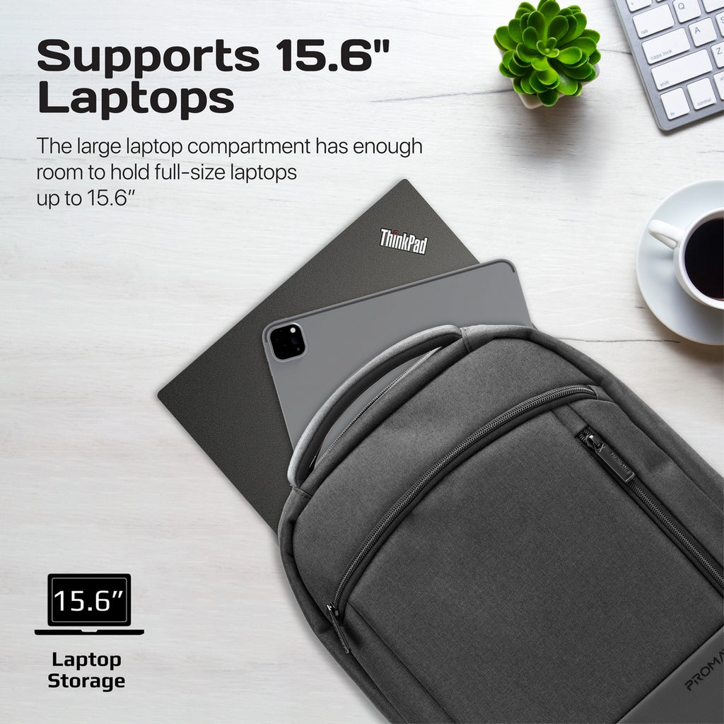 backpack to hold the largest laptops SleekComfort™ 15.6" Laptop Backpack With Multiple Pockets – Promate Technologies