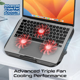 Multi-Level Laptop Cooling Pad with 3 Silent Fans & Phone Stand