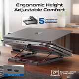 Multi-Level Laptop Cooling Pad with 3 Silent Fans & Phone Stand