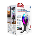 Dynamic High Fidelity Dual Mode RGB Speaker w/ Headphone Stand & USB Hub