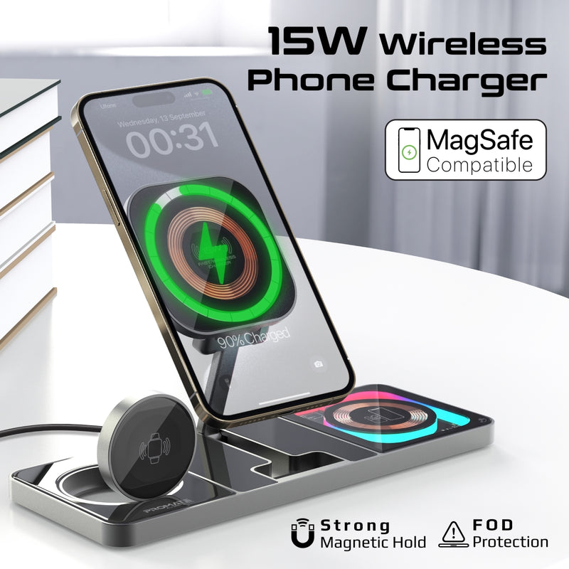 Ultra-Slim Transparent 15W MagSafe Compatible Wireless Charging Station