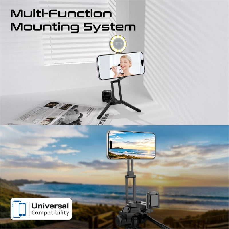 All-in-one Magnetic Smartphone Mount with Fill Light