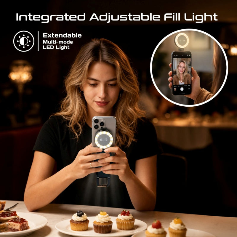 All-in-one Magnetic Smartphone Mount with Fill Light