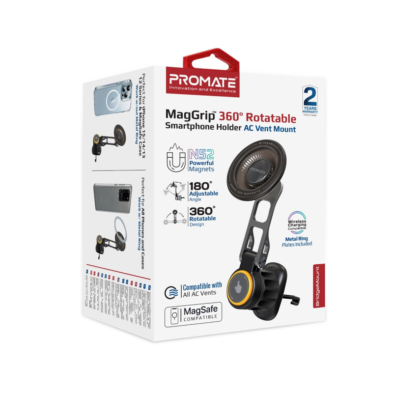 MagGrip™ 360° Rotatable Smartphone Holder AC Vent Mount – Promate Technologies MagGrip™ 360° Rotatable Smartphone Holder AC Vent Mount – Promate Technologies