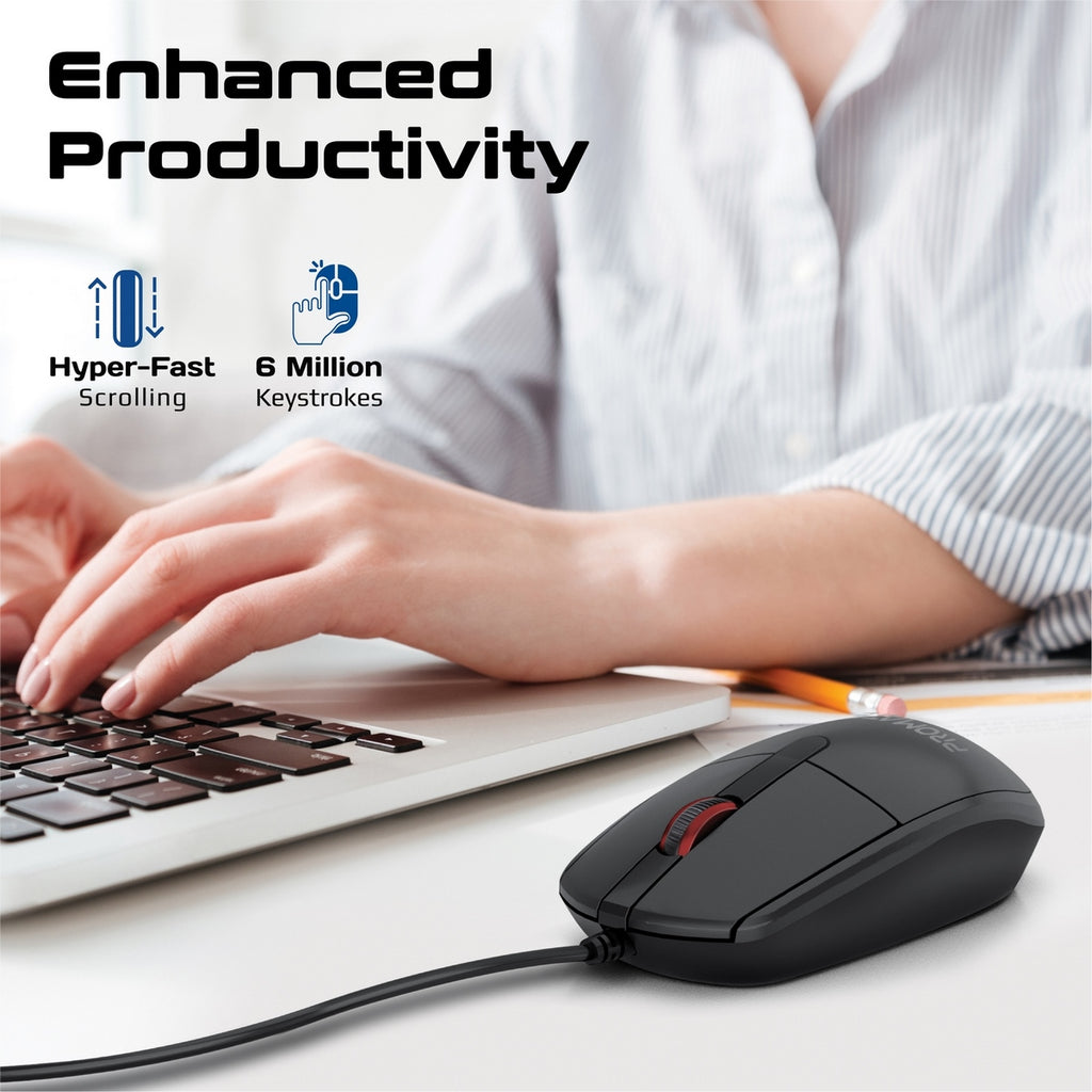 Mouse In Ergonomic Design Wired Optical Mouse – Promate Technologies