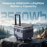 2400W/2560Wh LiFePO4 Power Station with Detachable Stove, Smart Display & Built-In Speaker
