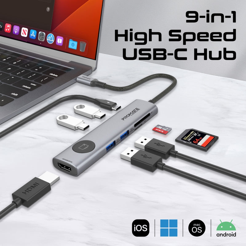 4K@60Hz Multi-Function High Speed USB-C Hub with Screen Privacy Button