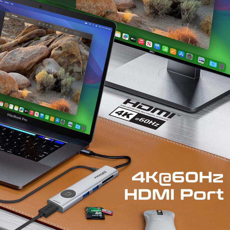 4K@60Hz Multi-Function High Speed USB-C Hub with Screen Privacy Button