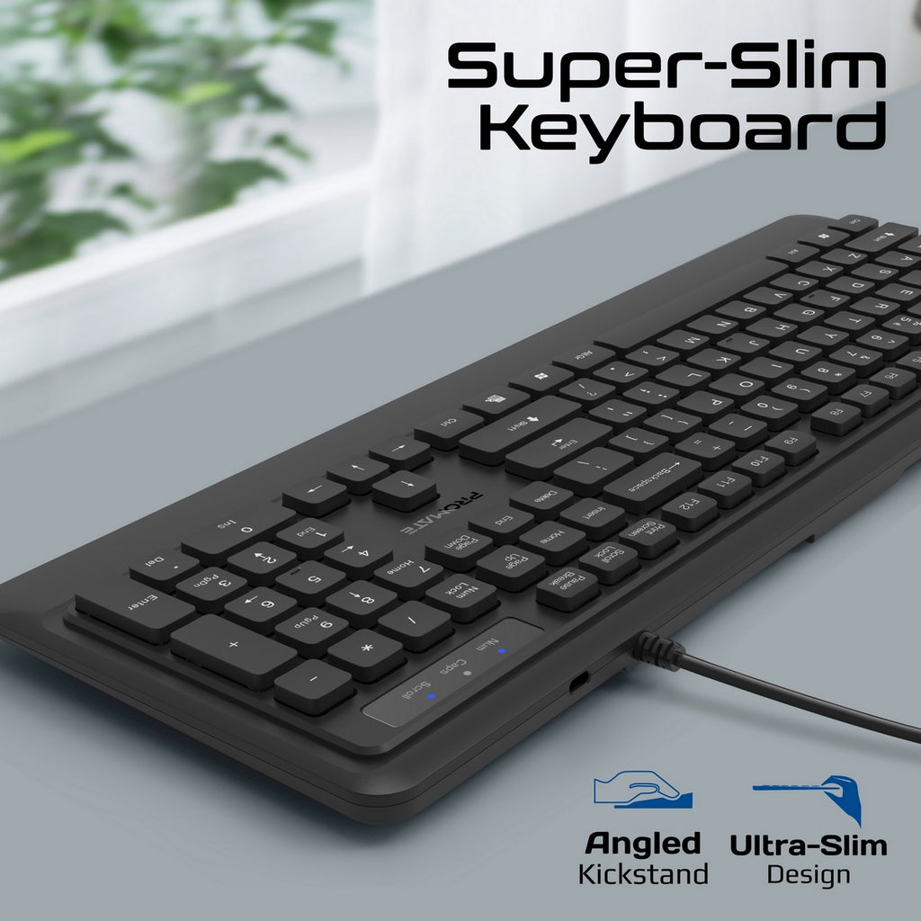 Ergonomic Wired Slim Keyboard with Palm Rest and 2400 DPI Mouse ...