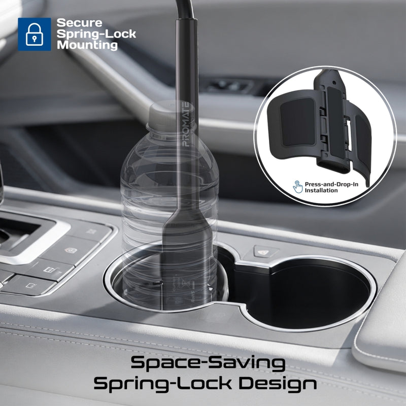 Secure Fit Universal Cup Holder Mount with Flexible Gooseneck and Magnetic Mobile Holder