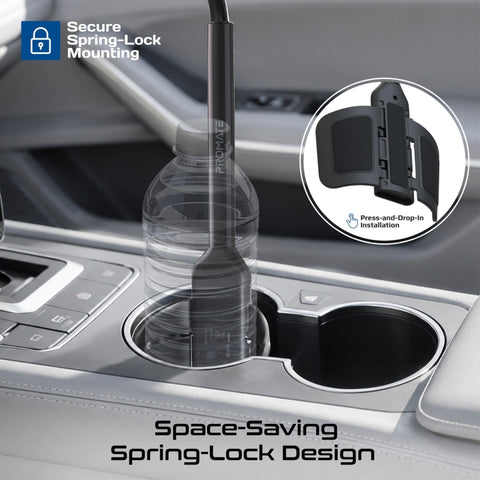 Secure Fit Universal Cup Holder Mount with Flexible Gooseneck and Magnetic Mobile Holder