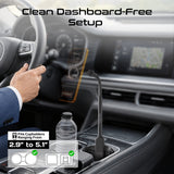 Secure Fit Universal Cup Holder Mount with Flexible Gooseneck and Magnetic Mobile Holder