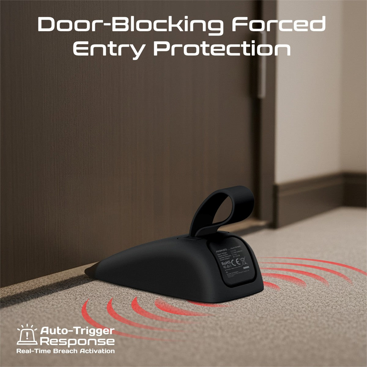 PROMATE DoorShield Black Security Alarm