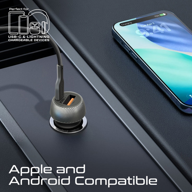 33W Power Delivery Dual Port Car Charger Combo with Ultra-Fast USB-C to Lightning cable
