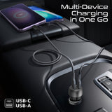 33W Power Delivery Dual Port Car Charger Combo with Ultra-Fast USB-C to Lightning cable