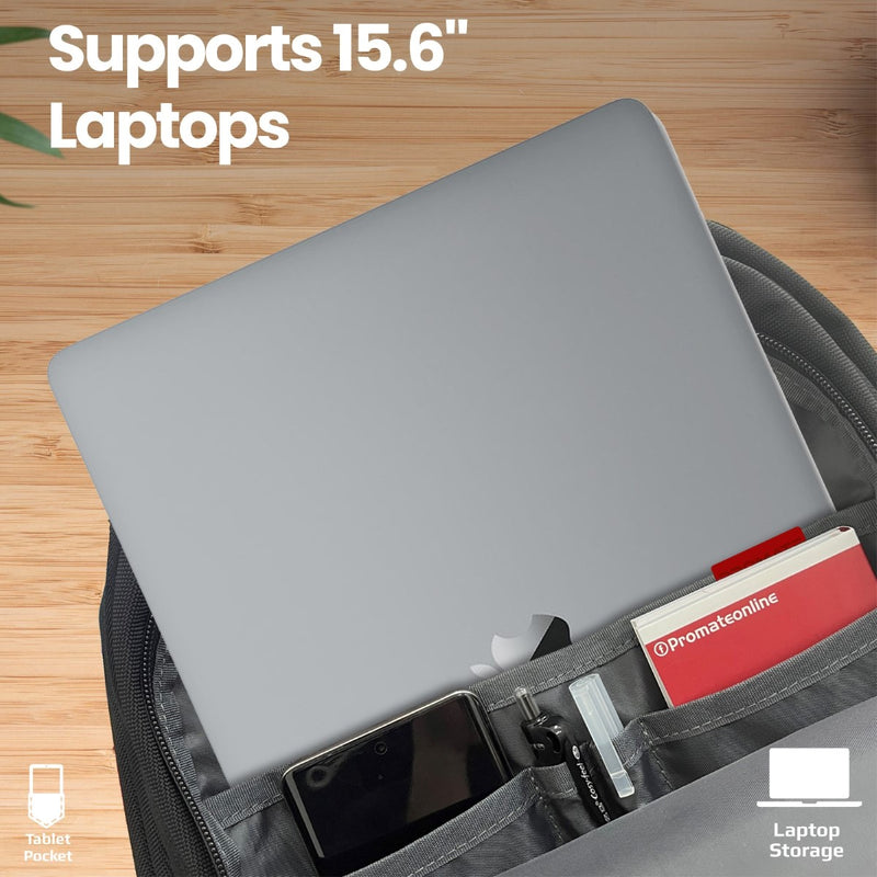 Large Capacity Backpack with Multiple Compartments for 15.6” Laptops – Promate Technologies Large Capacity Backpack with Multiple Compartments for 15.6” Laptops – Promate Technologies