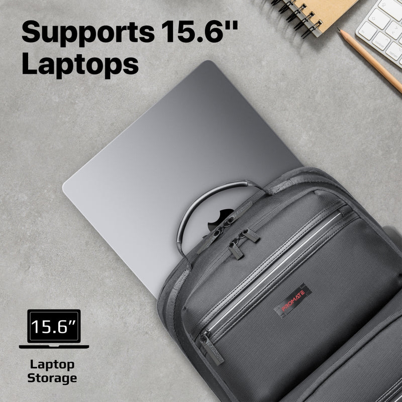 Heavy Duty Lightweight Backpack for 15.6” Laptops with Compartments – Promate Technologies