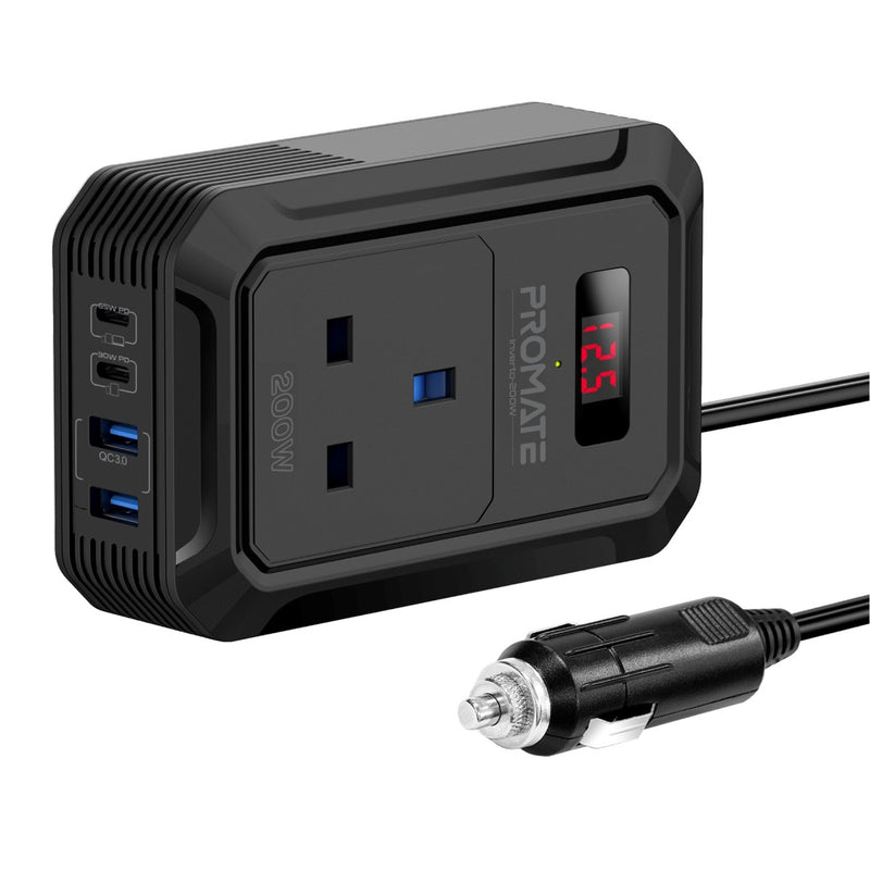 Multi-Port DC to AC Power Inverter with 200W AC Socket