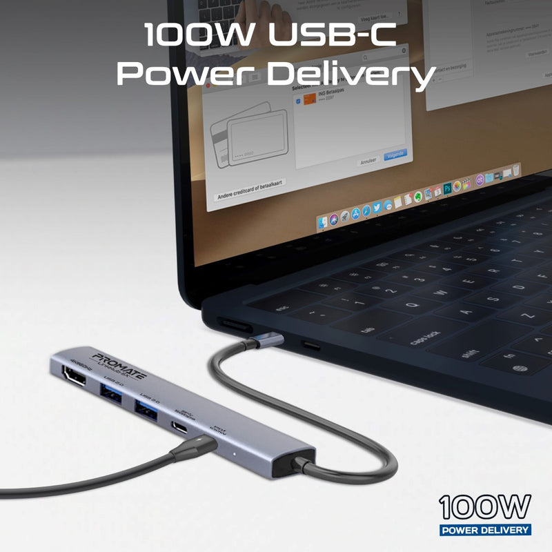 4K@60Hz Multi-function High-Speed USB-C Hub with 100W Power Delivery