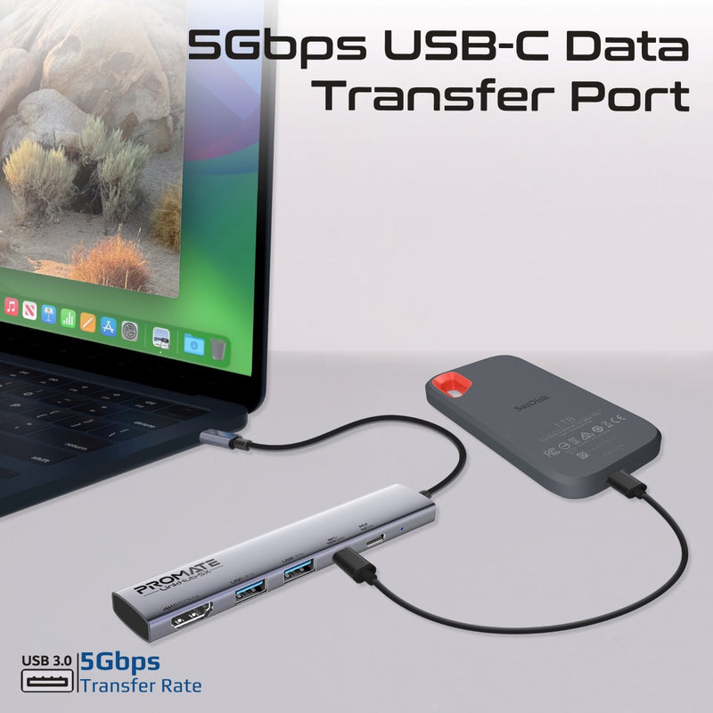 4K@60Hz Multi-function High-Speed USB-C Hub with 100W Power Delivery