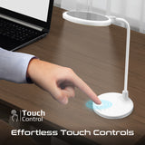 Flexible Gooseneck LED Desk Lamp with Ring Light Vanity Mirror and touch controls