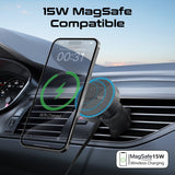 15W MagSafe Compatible Car Wireless Charger with Retractable Cable