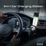 3-in-1 MagSafe Compatible Car Wireless Charging Station