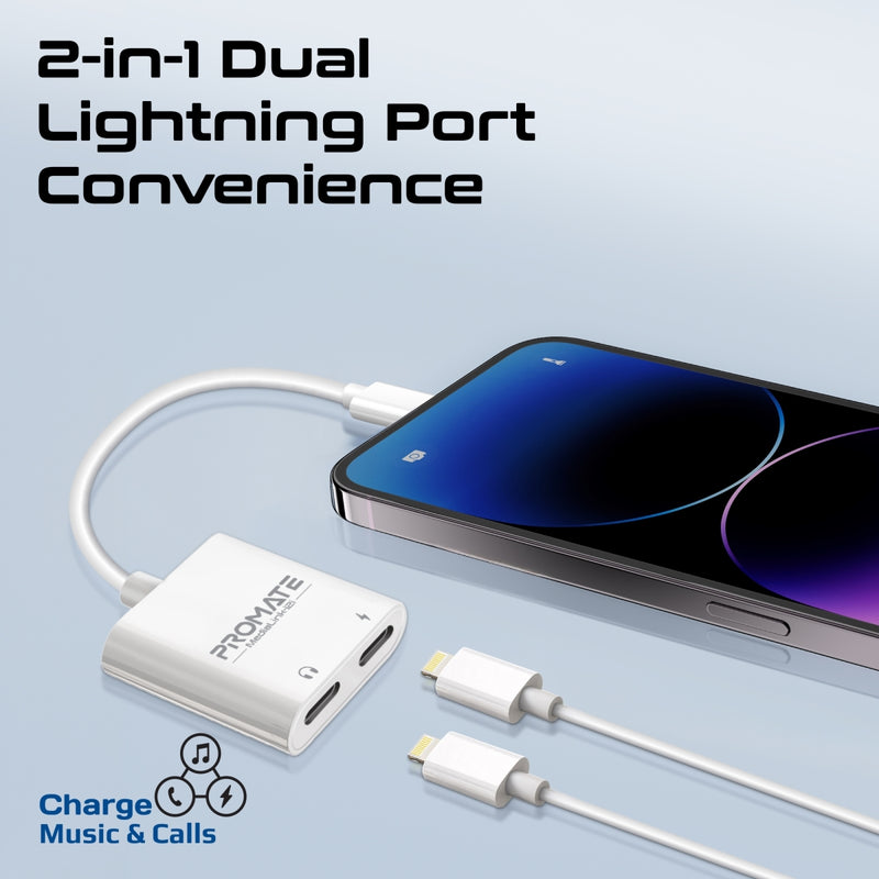 Dual Port Audio and Charge Lightning Adapter - Main Image