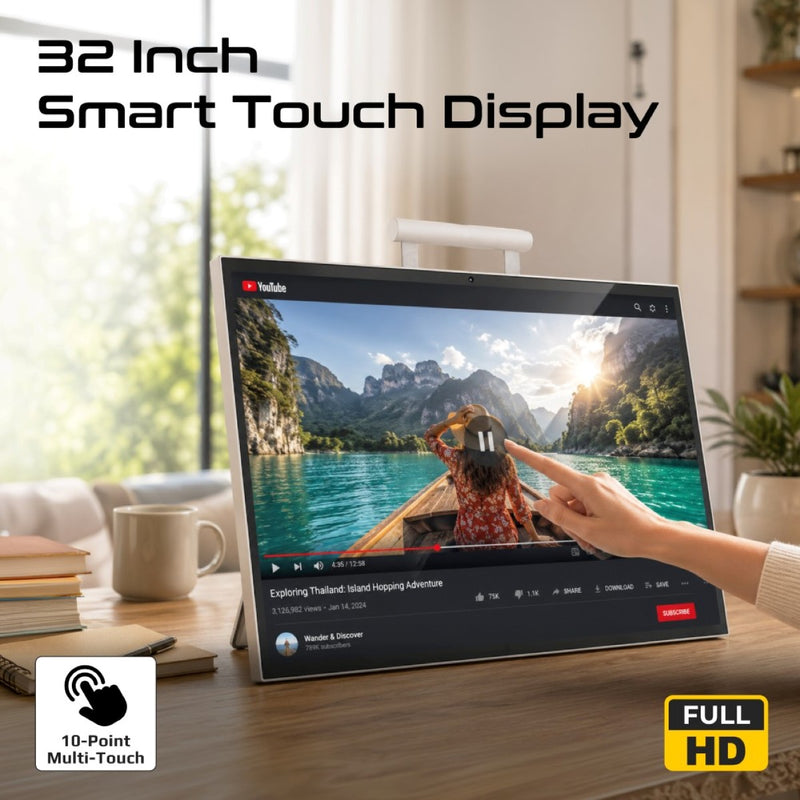 32” Smart Android Monitor with Adjustable Stand & Easy-Carry Design
