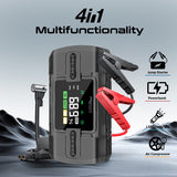 1200A/12V High-Capacity Jump Starter 150PSI Air Compressor with 12000mAh Power bank & Flashlight