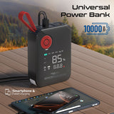 800A/12V High-Capacity Jump Starter 150PSI Air Compressor with 10000mAh Power Bank & Flashlight