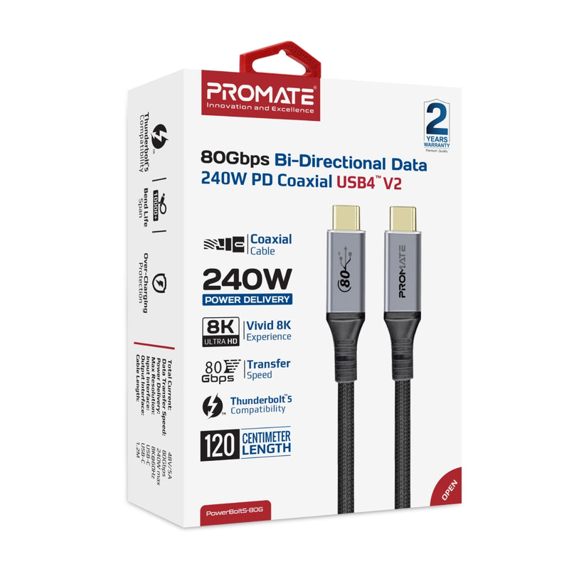 High-Speed 80Gbps USB4™ Cable with 240W PD Support