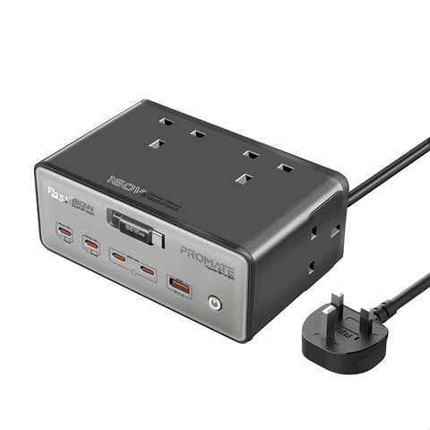 160W GaNFast™ PD 3.1 Charging Station with 3250W Quad AC Sockets