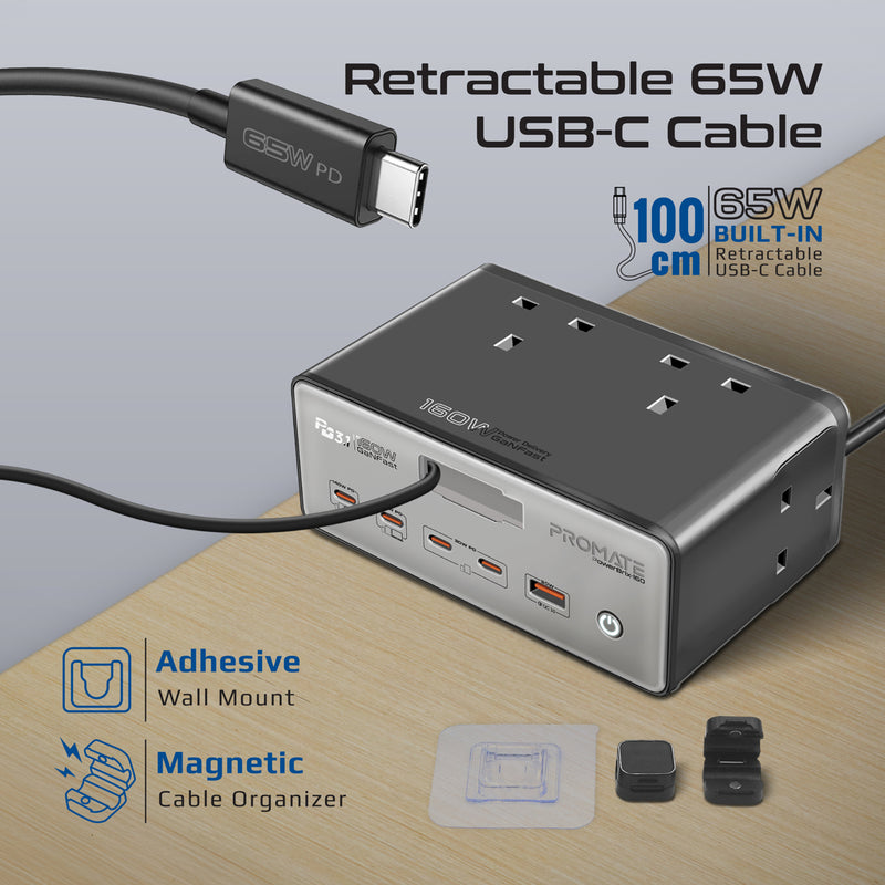 160W GaNFast™ PD 3.1 Charging Station with 3250W Quad AC Sockets