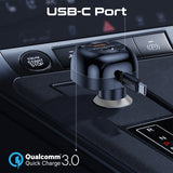 62W Multi-Port Car Charger with Retractable USB-C Cable