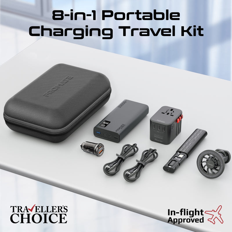 portable gear 7 in 1 Portable Essential Electronic Accessories Travel Kit – Promate Technologies