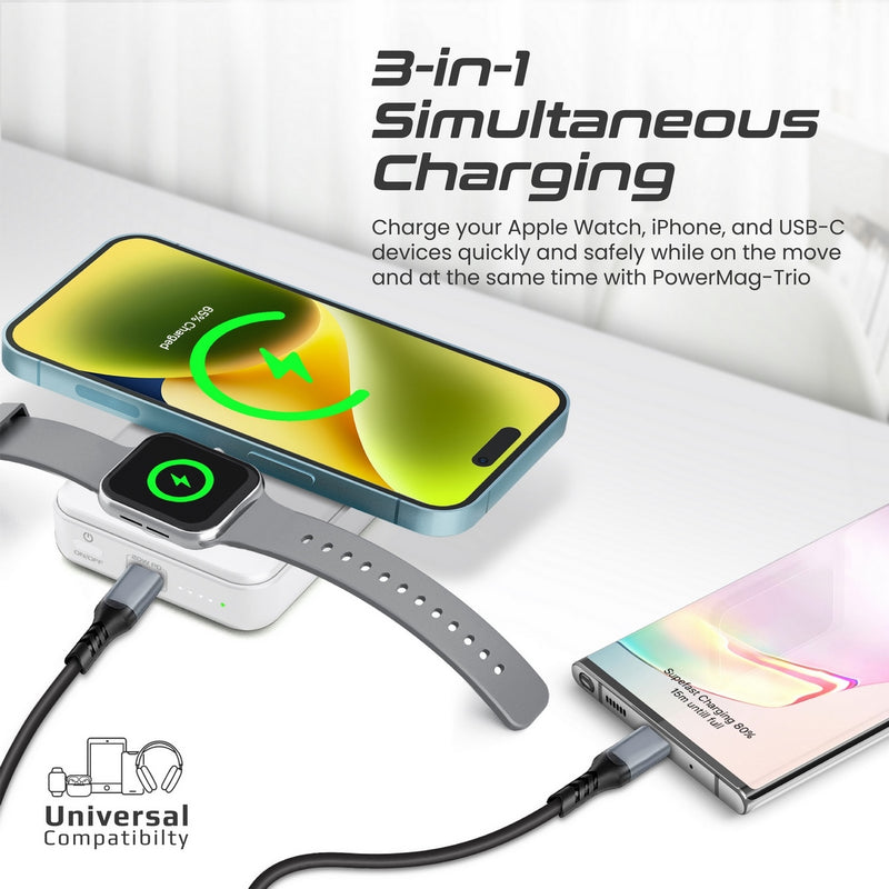 Power Mag SuperCharge MagSafe Compatible & Apple Watch Wireless Charging Power B ...