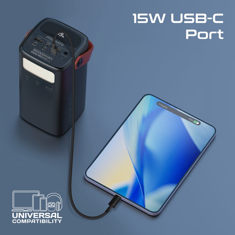 80000mAh High-Capacity 100W Ultra-Fast-Charging Power Pack