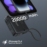 Ultra-compact 20000mAh Fast Charging Power Bank with AC Charger