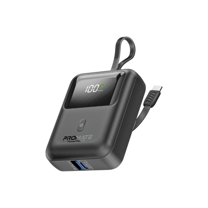 Ultra Compact 35W SuperSpeed Power Bank with Built-In USB-C Cable Promate Technologies Ultra Compact 35W SuperSpeed Power Bank with Built-In USB-C Cable Promate Technologies