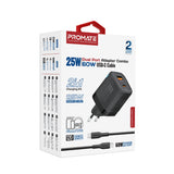 25W Dual Port Adapter Combo with 60W Fast Charging USB-C Cable
