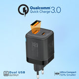 25W Dual Port Adapter Combo with 60W Fast Charging USB-C Cable