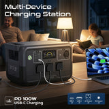 800W/768Wh LiFePO4 Portable Smart Power Station with Intelligent Display & Solar Charging