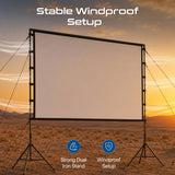 120-Inch Compact Portable Projection Screen with Dual Stand