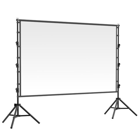 150-Inch Compact Portable Projection Screen with Dual Stand
