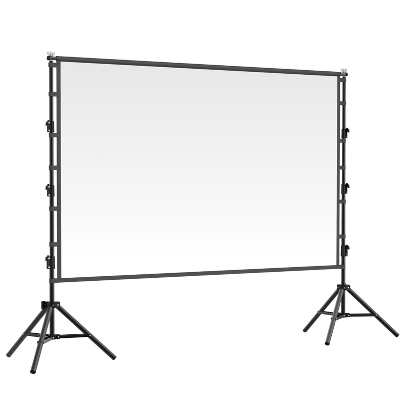 150-Inch Compact Portable Projection Screen with Dual Stand
