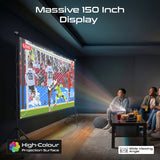 150-Inch Compact Portable Projection Screen with Dual Stand