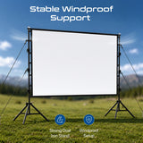 150-Inch Compact Portable Projection Screen with Dual Stand